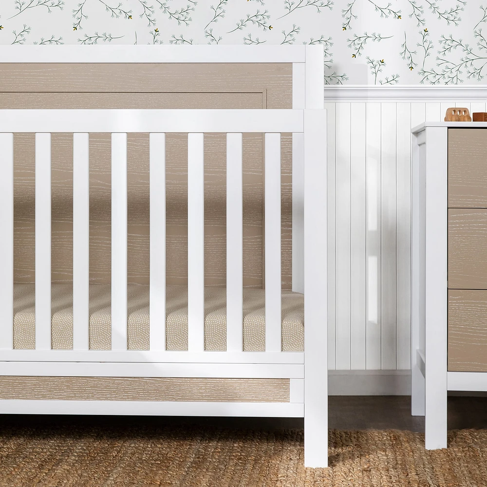 Radley 4-in-1 Convertible Crib - White & Coastwood
