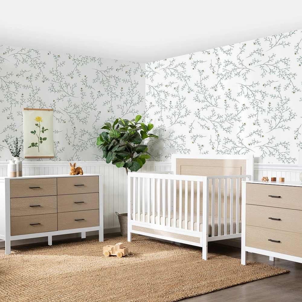 Radley 4-in-1 Convertible Crib - White & Coastwood