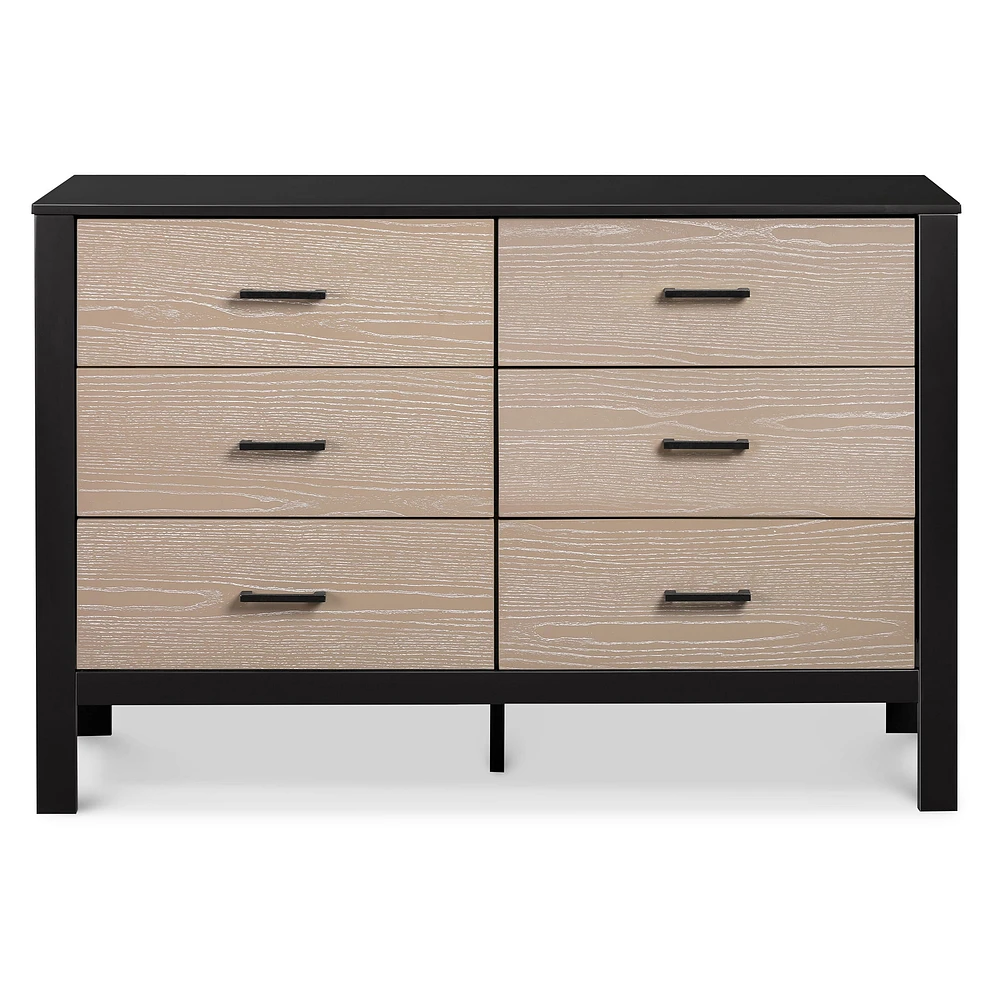 Commode 6 Tiroirs Radley - Ébène et Bois Côtier
