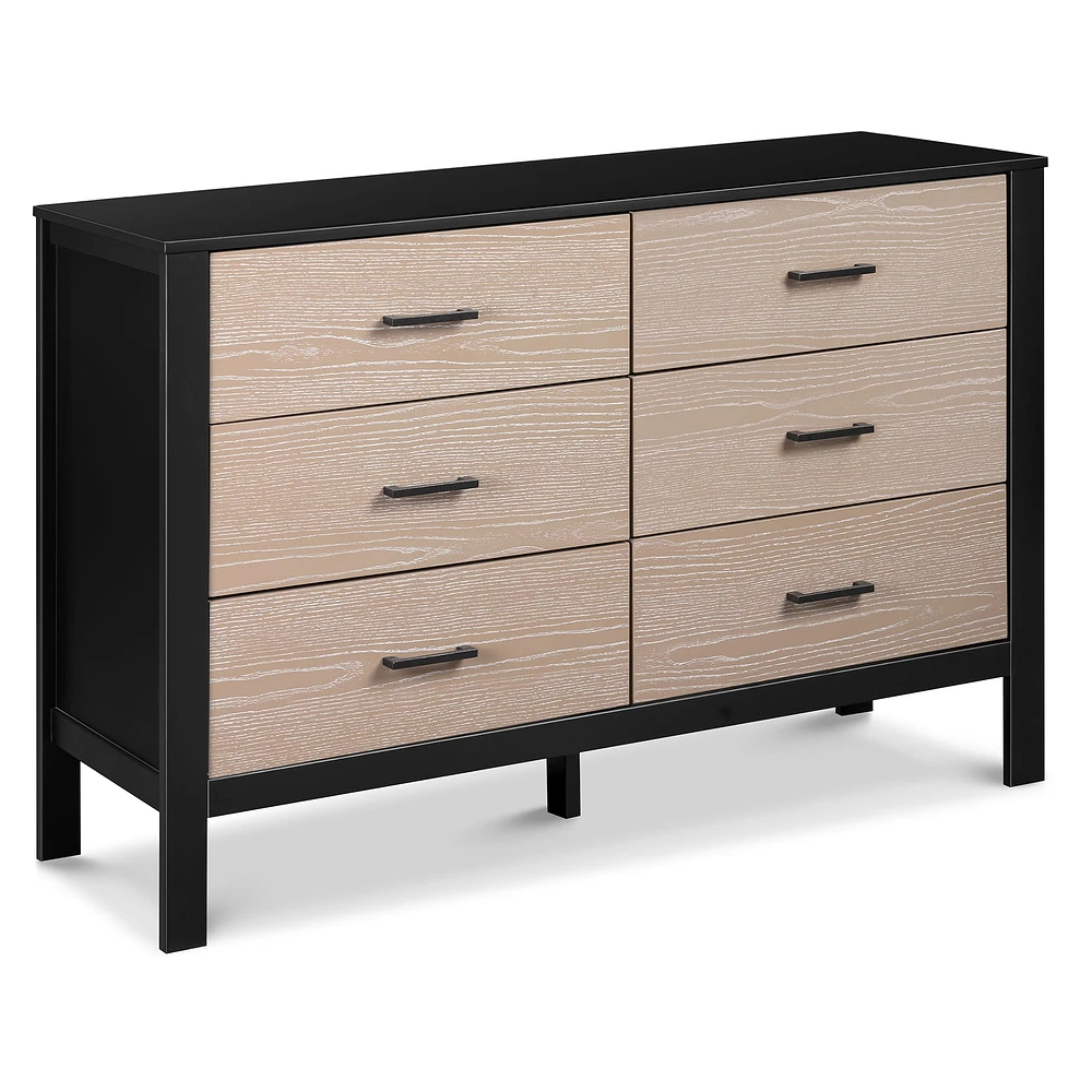Commode 6 Tiroirs Radley - Ébène et Bois Côtier