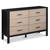 Commode 6 Tiroirs Radley - Ébène et Bois Côtier