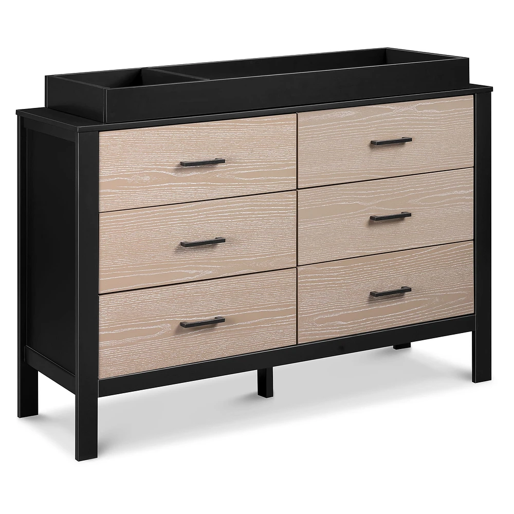 Commode 6 Tiroirs Radley - Ébène et Bois Côtier