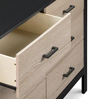 Commode 6 Tiroirs Radley - Ébène et Bois Côtier