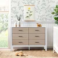 Radley 6-Drawer Dresser - White & Coastwood