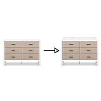Radley 6-Drawer Dresser - White & Coastwood