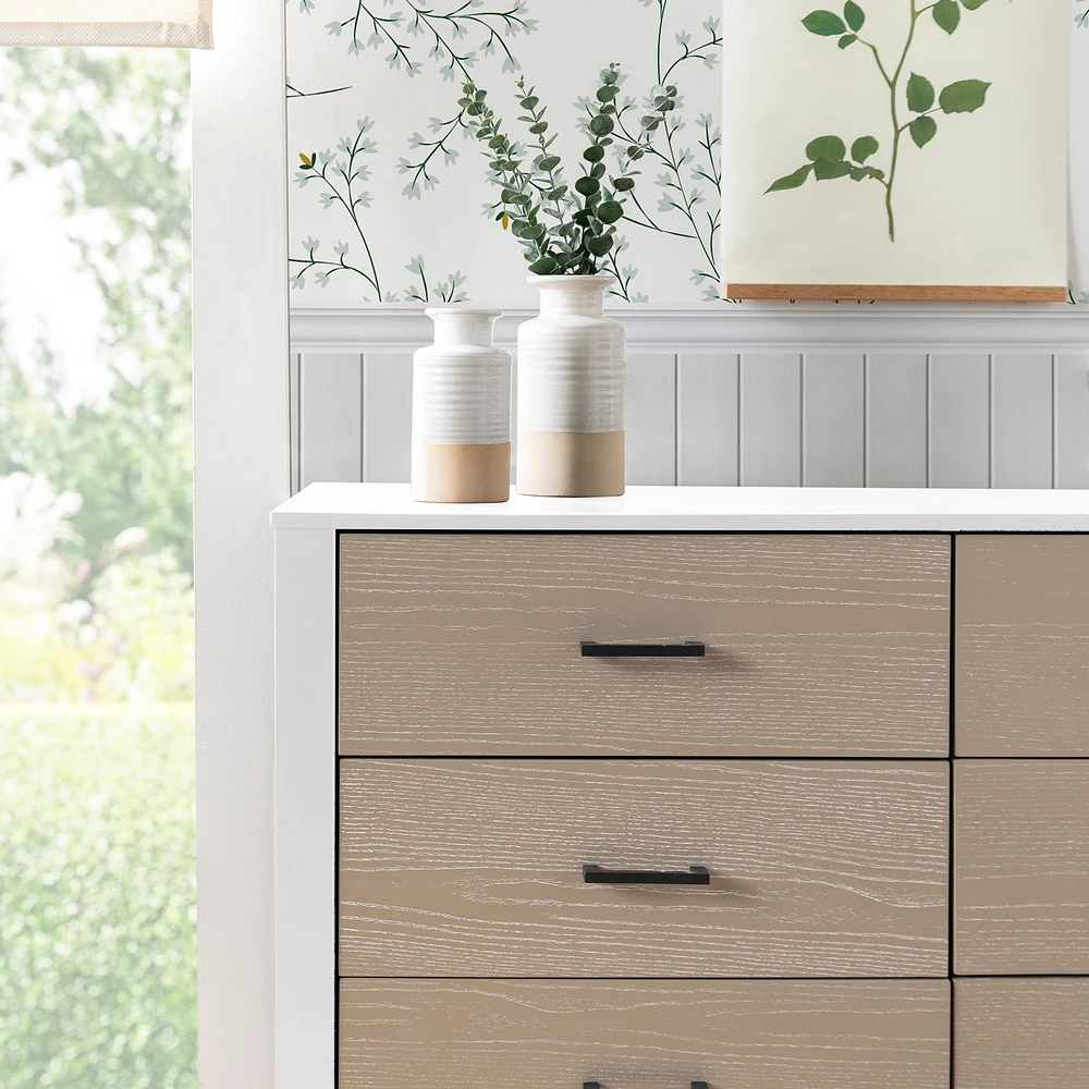 Radley 6-Drawer Dresser - White & Coastwood