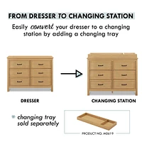 Charlie 6-Drawer Double Dresser - Honey 