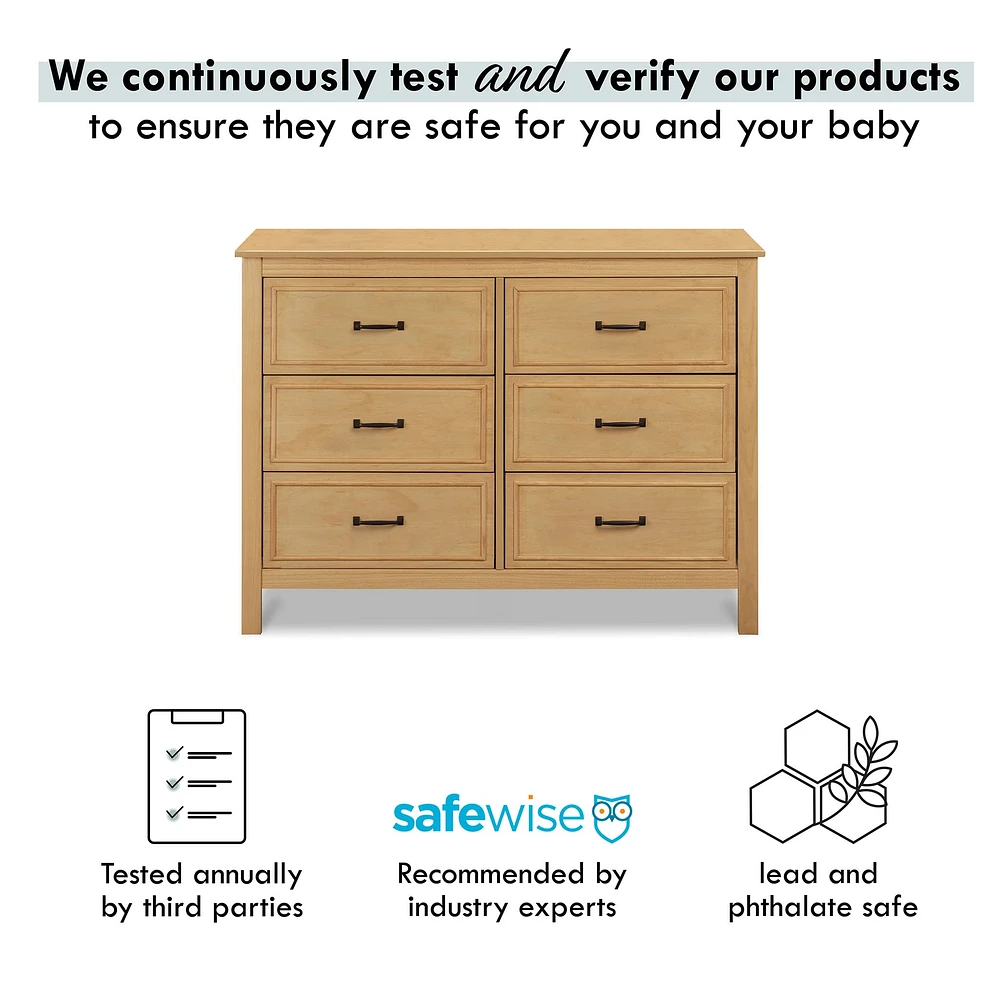 Charlie 6-Drawer Double Dresser - Honey 