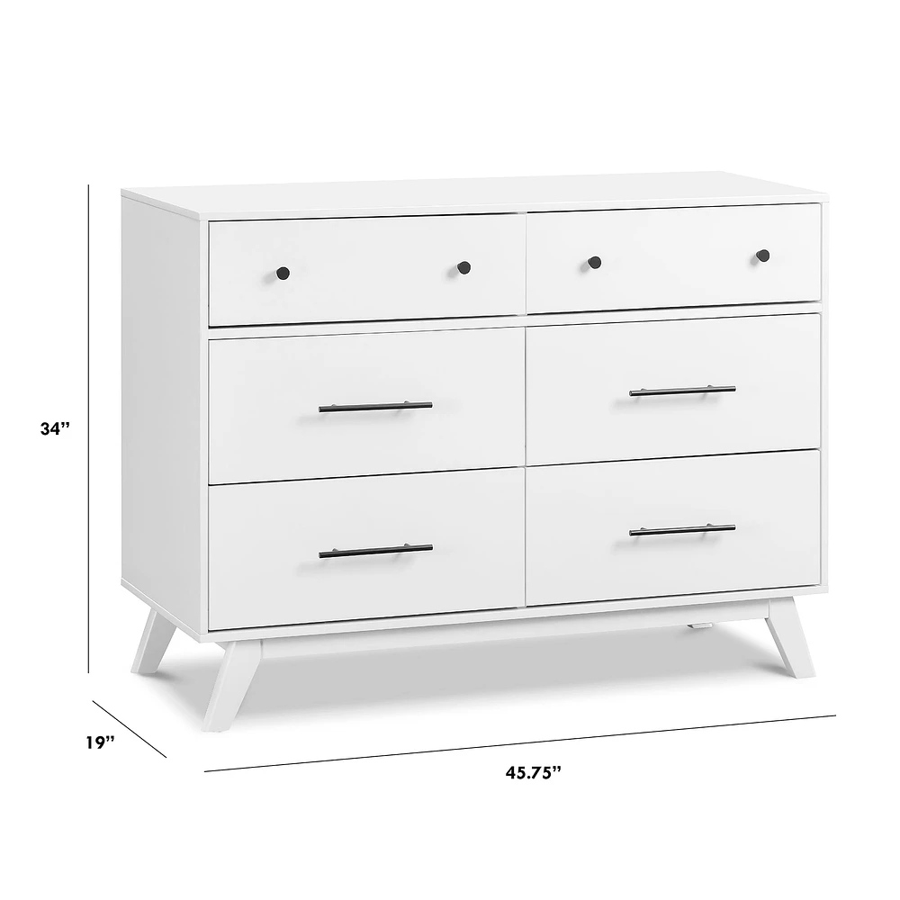 Otto 6-Drawer Dresser - White