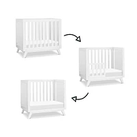 Mini Couchette Convertible Otto 3-en-1 (avec matelas de 4" inclus) - Blanc