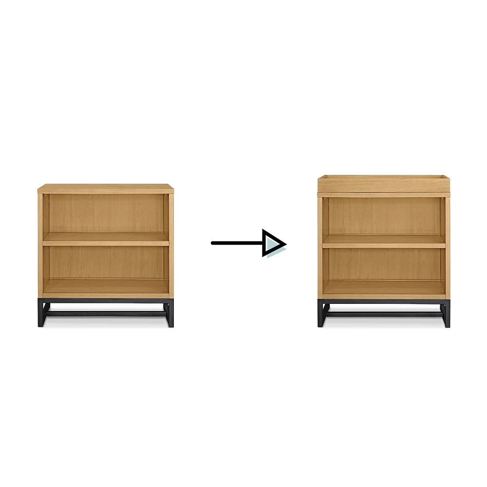 Ryder Convertible Cubby Changer & Bookcase - Honey