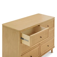 Marin with Cane 6 Drawer Assembled Dresser - Honey and Honey Cane