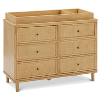 Marin with Cane 6 Drawer Assembled Dresser - Honey and Honey Cane