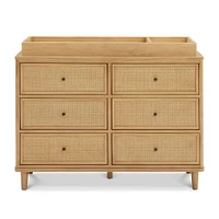 Marin with Cane 6 Drawer Assembled Dresser - Honey and Honey Cane