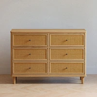 Marin with Cane 6 Drawer Assembled Dresser - Honey and Honey Cane