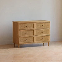 Marin with Cane 6 Drawer Assembled Dresser - Honey and Honey Cane
