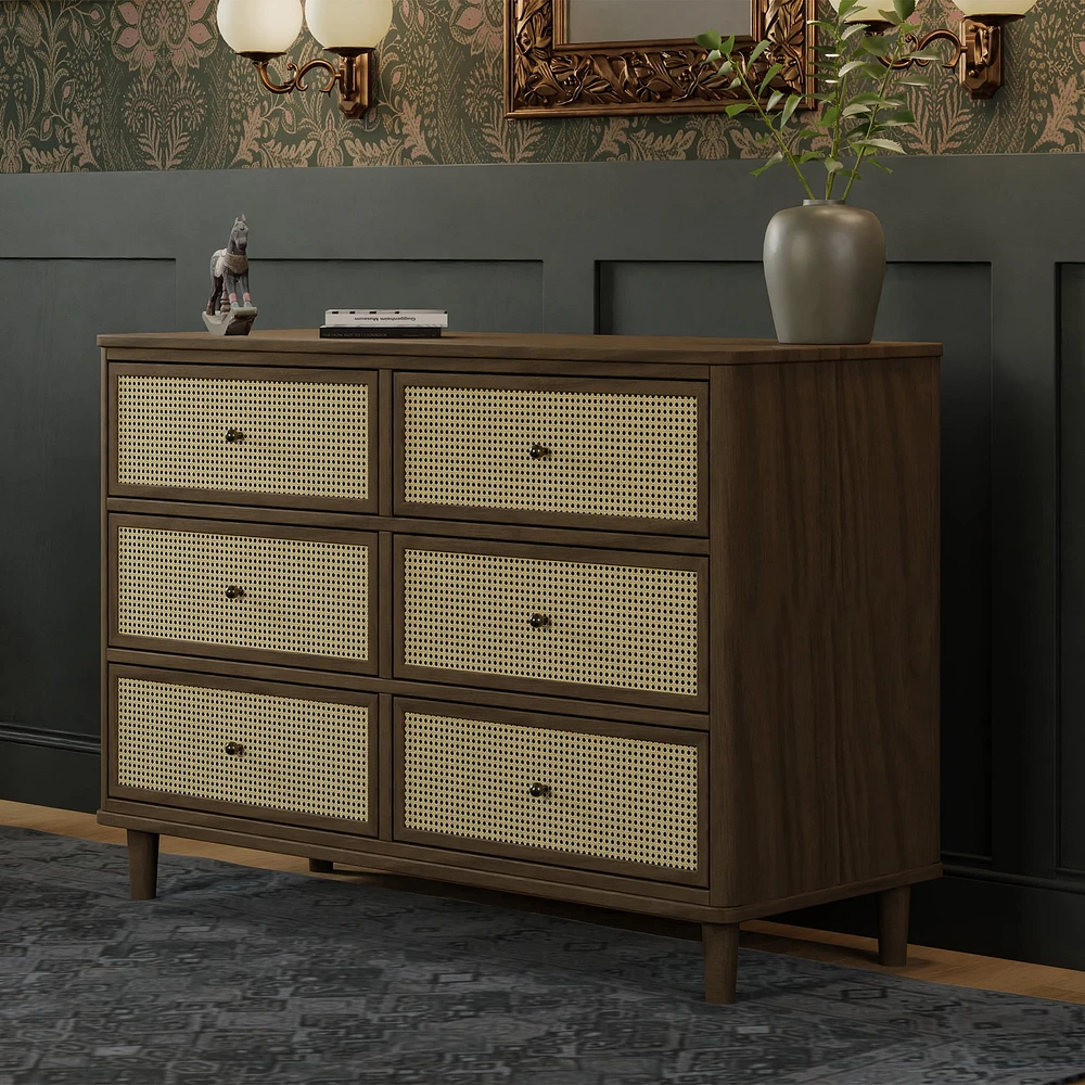 Commode 6 tiroirs noyer Marin
