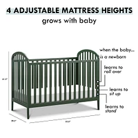 Beau 3-in-1 Convertible Crib - Forest Green