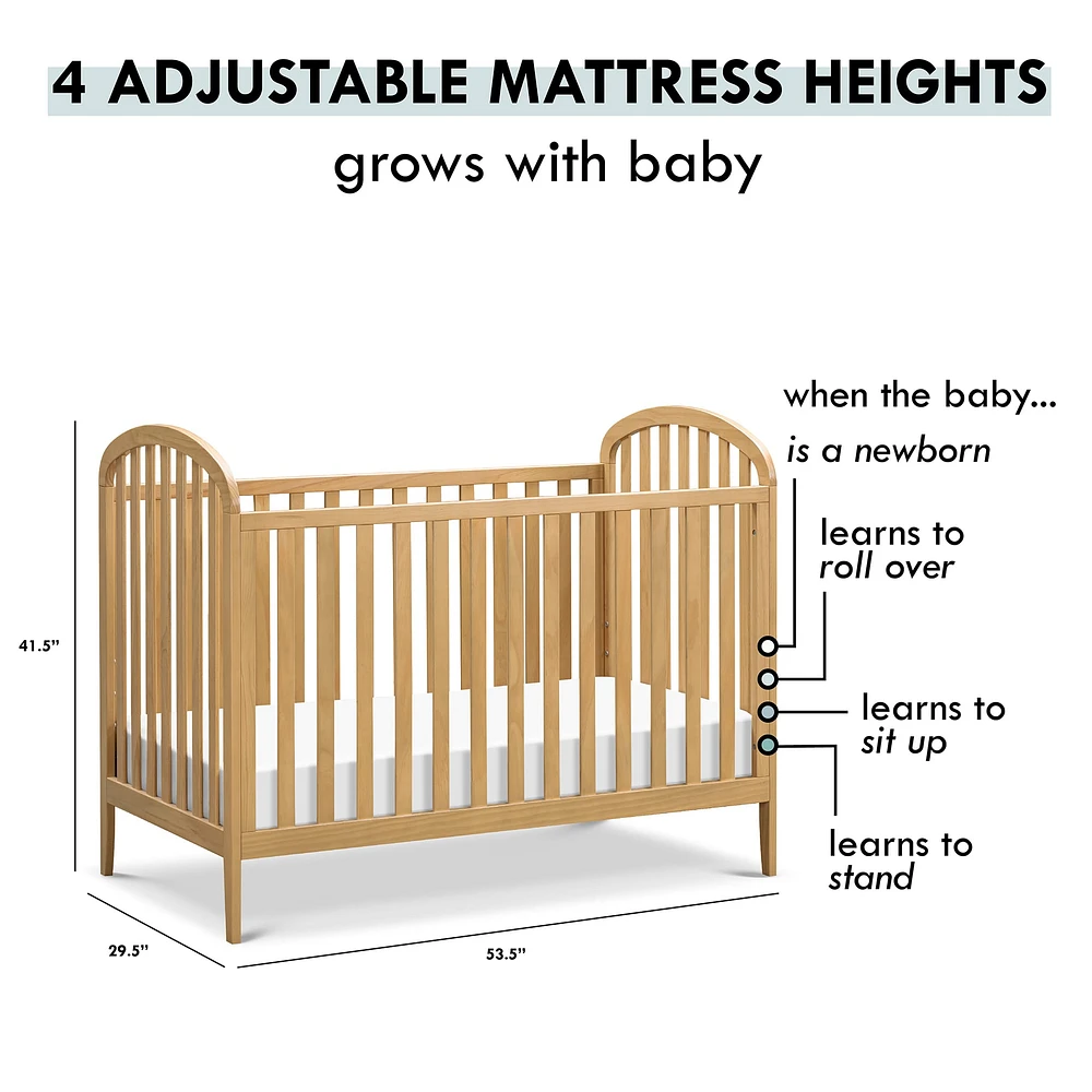 Beau 3-in-1 Convertible Crib - Honey
