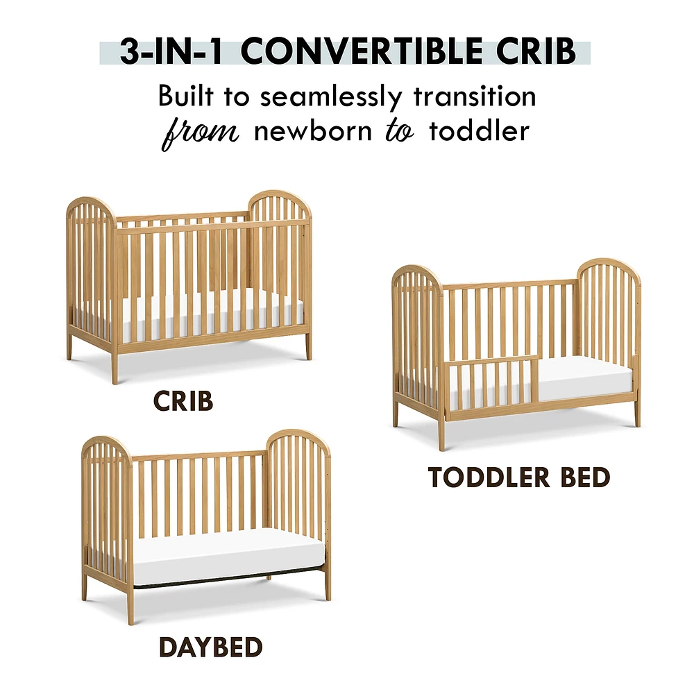 Beau 3-in-1 Convertible Crib - Honey