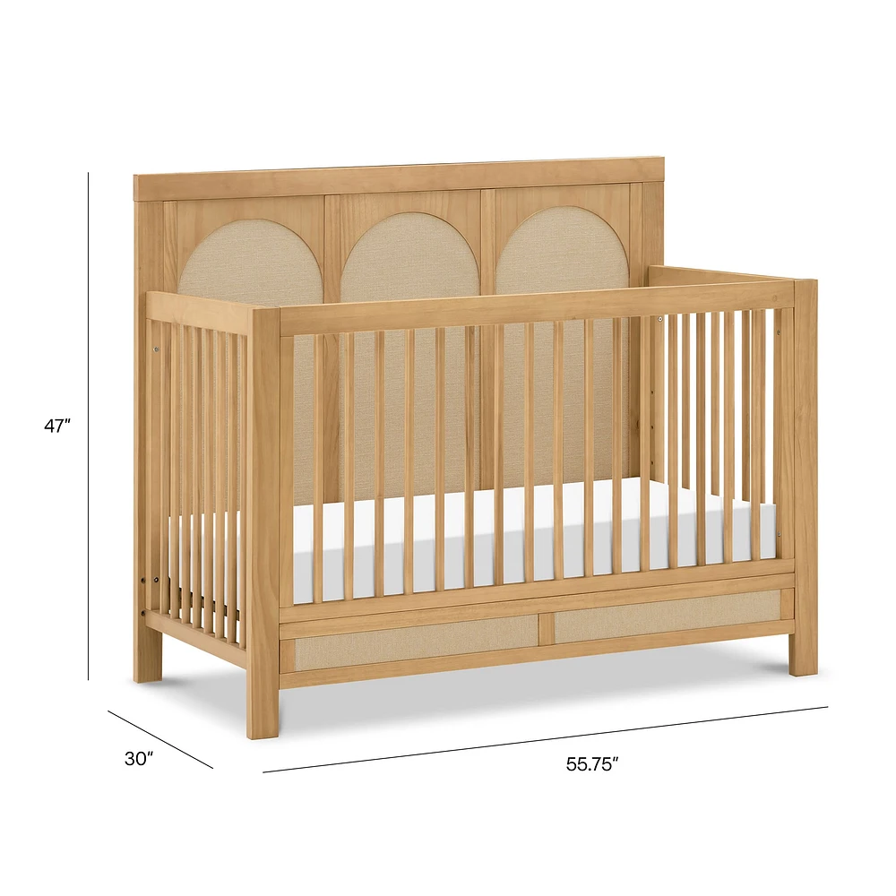 Eloise 4-in-1 Convertible Crib - Honey & Performance Sand Eco-Weave