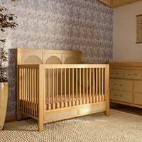 Eloise 4-in-1 Convertible Crib - Honey & Performance Sand Eco-Weave