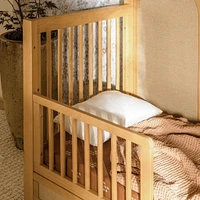 Eloise 4-in-1 Convertible Crib - Honey & Performance Sand Eco-Weave