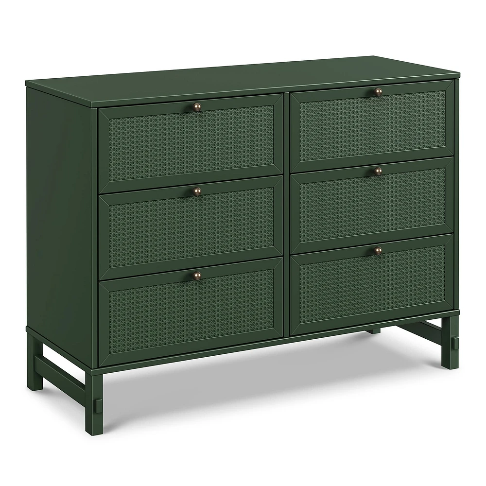 Margot 6 Drawers Dresser - Forest Green 