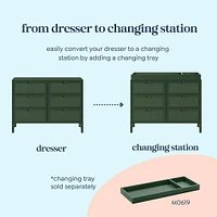 Margot 6 Drawers Dresser - Forest Green 