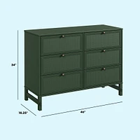 Margot 6 Drawers Dresser - Forest Green 