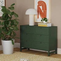 Margot 6 Drawers Dresser - Forest Green 