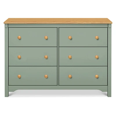 Commode 6 tiroirs Shea - Sauge / miel