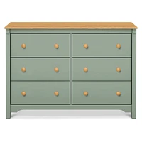 Commode 6 tiroirs Shea - Sauge / miel