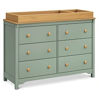 Commode 6 tiroirs Shea - Sauge / miel