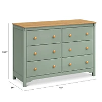 Commode 6 tiroirs Shea - Sauge / miel