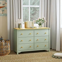 Commode 6 tiroirs Shea - Sauge / miel