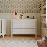 Sammy Scallop 6-Drawers Dresser - White 