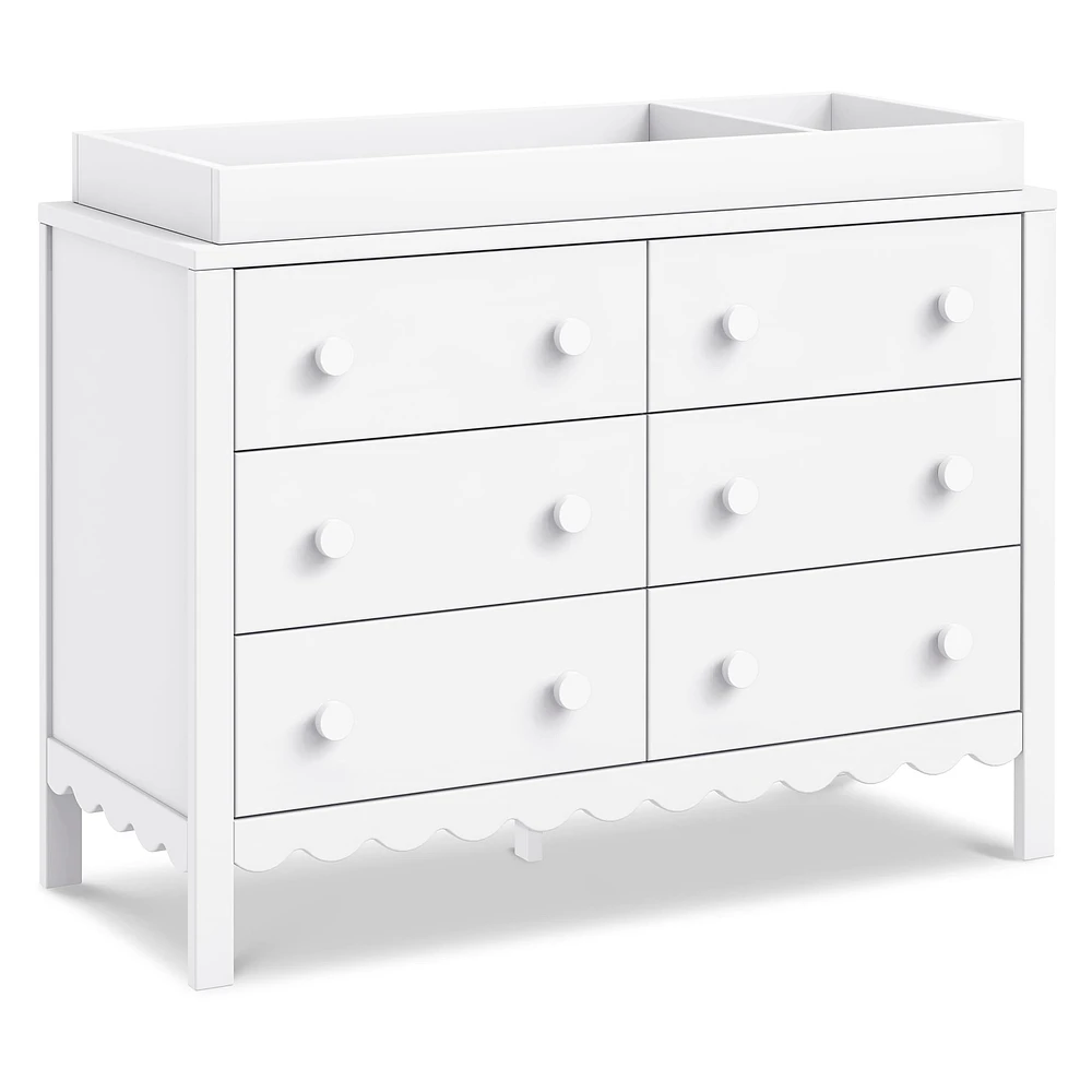 Sammy Scallop 6-Drawers Dresser - White 