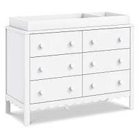 Sammy Scallop 6-Drawers Dresser - White 