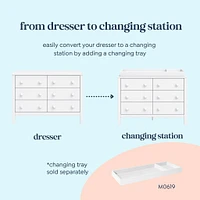 Sammy Scallop 6-Drawers Dresser - White 