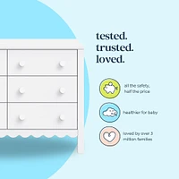 Sammy Scallop 6-Drawers Dresser - White 