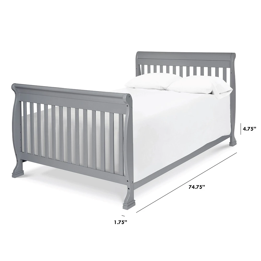 Twin/Full Size Bed Conversion Kit - Grey Finish