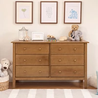 Jayden 6-Drawer Double Wide Dresser - Chestnut