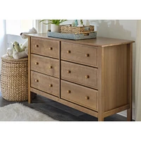 Jayden 6-Drawer Double Wide Dresser - Chestnut