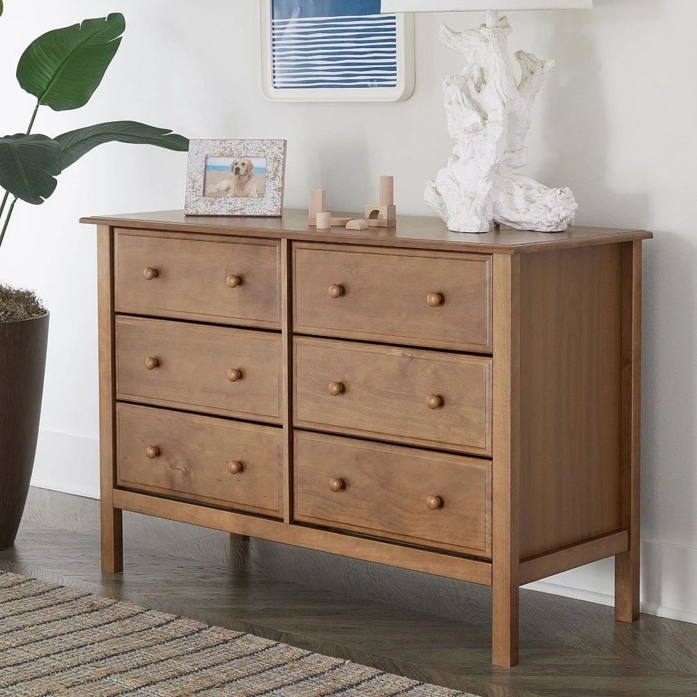 Jayden 6-Drawer Double Wide Dresser - Chestnut