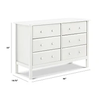 Commode 6 Tiroirs Jayden - Blanc