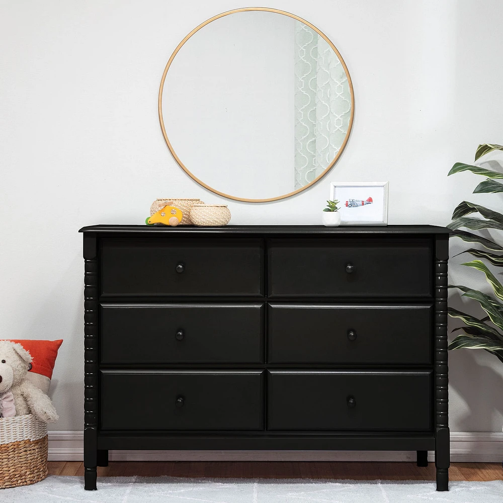 Jenny Lind Spindle 6-Drawer Dresser - Ebony