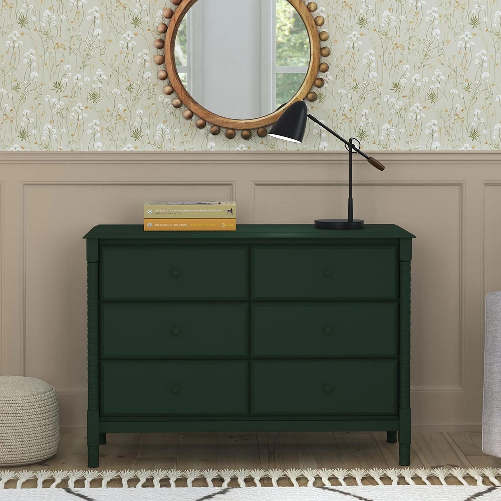 Commode 6 Tiroirs Jenny Lind Spindle - Vert