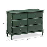 Commode 6 Tiroirs Jenny Lind Spindle - Vert