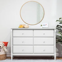 Jenny Lind Spindle 6-Drawer Dresser - White